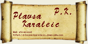 Plavša Karaleić vizit kartica